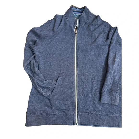 Robert‎ Graham Classic Fit Navy Blue Zip Up Long Sleeve Knit Jacket Size 2XL - Picture 1 of 7